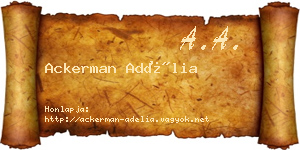 Ackerman Adélia névjegykártya